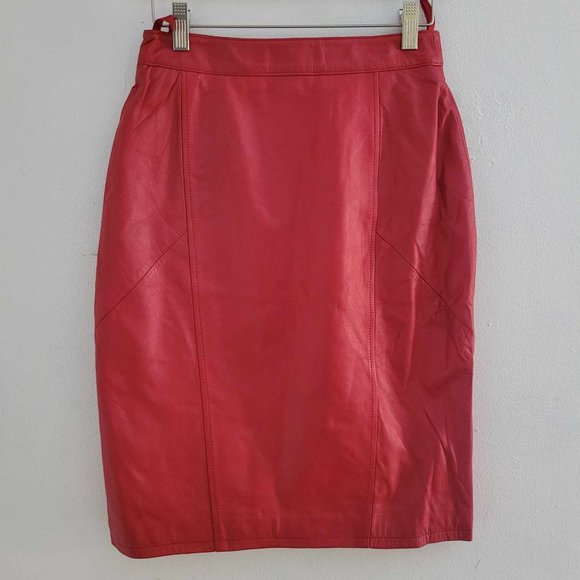 Chia Dresses & Skirts - Red Leather Skirt